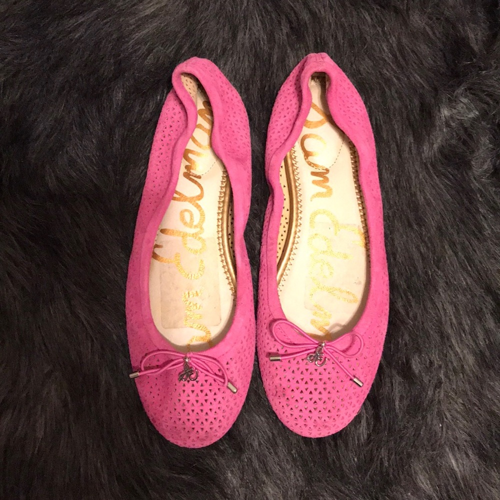 Sam Edelman suede hot pink flats
